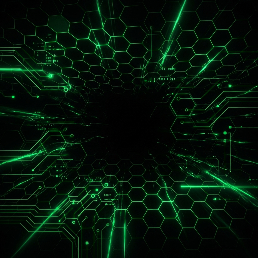 OMNIBOX AdTech platform background with neon green effects